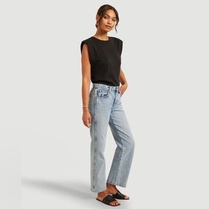 Modern Citizen Flavia Padded Shoulder Tank Black Small NWT